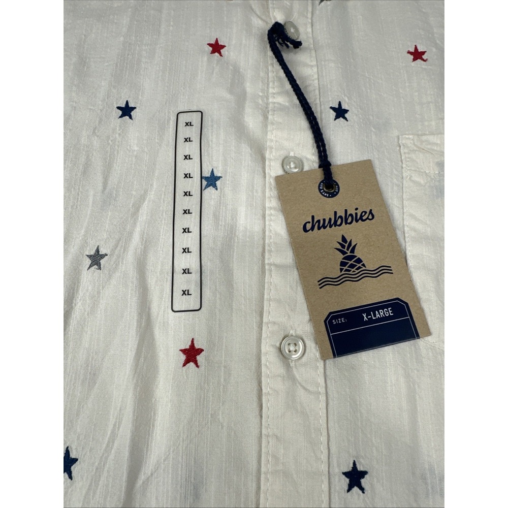 NWT Chubbies Mens All Stars No Stripes Resort Weave Friday Shirt Button Up Sz XL - Picture 2 of 9